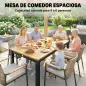 Mesa de Comedor de Jardín de Madera para 6 Personas con Superficie de Listones Orificio 150x75x75 cm Natural