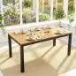 Mesa de Comedor de Jardín de Madera para 6 Personas con Superficie de Listones Orificio 150x75x75 cm Natural