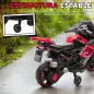 Moto Eléctrica para Niños 6V con Ruedas de Apoyo Música Faro para Niños de 18-36 Mesas Rojo