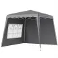 Carpa Plegable Pop-up 2,89x2,89m Cenador Pabellón de Jardín con Paredes Laterales Altura Ajustable Protección UV50+ Gris