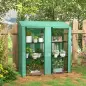 Invernadero de Jardín de 3 Niveles con Estantes Techo Inclinado y Puertas con Cremallera 143x46x141/151 cm Verde
