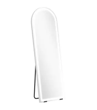 Espejo de Pie Cuerpo Entero con Luces 150x50cm Arqueado sin Marco 3 Temperaturas de Color Brillo Ajustable Transparente