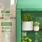 Invernadero de Jardín de 3 Niveles con Estantes Techo Inclinado y Puertas con Cremallera 143x46x141/151 cm Verde