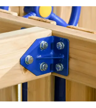 Columpio y Tobogán Infantil Exterior de Madera con Volante Telescopio para Niños de 18-48 Meses Madera Natural