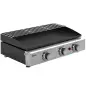 Barbacoa de Gas con 3 Quemadores 7,5 kW Barbacoa Portátil con Plancha Rejilla Calentadora y Recogedor Grasa Negro Barbacoa de Gas con 3 Quemadores 7,5 kW Barbacoa Portátil con Plancha Rejilla Calentadora y Recogedor Grasa Negro