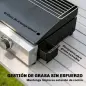 Barbacoa de Gas con 3 Quemadores 7,5 kW Barbacoa Portátil con Plancha Rejilla Calentadora y Recogedor Grasa Negro