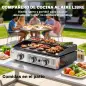 Barbacoa de Gas con 3 Quemadores 7,5 kW Barbacoa Portátil con Plancha Rejilla Calentadora y Recogedor Grasa Negro