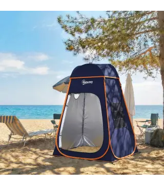 Tienda de Campaña Instantánea Pop-Up Tienda de Ducha Camping Portátil con Bolsa de Transporte Impermeable Azul Oscuro