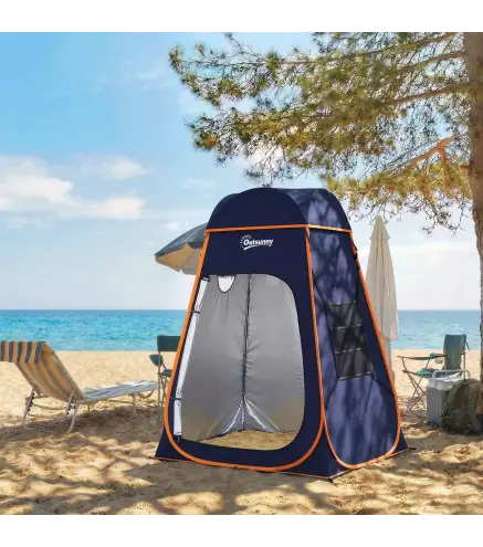 Tienda de Campaña Instantánea Pop-Up Tienda de Ducha Camping Portátil con Bolsa de Transporte Impermeable Azul Oscuro