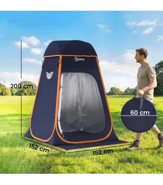 Tienda de Campaña Instantánea Pop-Up Tienda de Ducha Camping Portátil con Bolsa de Transporte Impermeable Azul Oscuro
