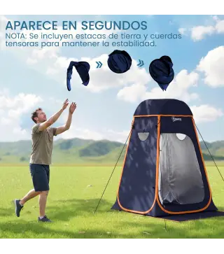 Tienda de Campaña Instantánea Pop-Up Tienda de Ducha Camping Portátil con Bolsa de Transporte Impermeable Azul Oscuro