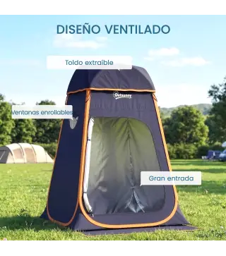 Tienda de Campaña Instantánea Pop-Up Tienda de Ducha Camping Portátil con Bolsa de Transporte Impermeable Azul Oscuro