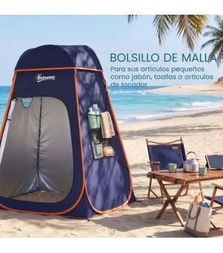 Tienda de Campaña Instantánea Pop-Up Tienda de Ducha Camping Portátil con Bolsa de Transporte Impermeable Azul Oscuro