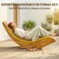 Conjunto de 2 Sillas Mecedoras de Jardín de Madera Ergonómica Plegable con Diseño Listonado 60x156x77 cm Natural