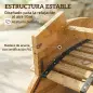 Conjunto de 2 Sillas Mecedoras de Jardín de Madera Ergonómica Plegable con Diseño Listonado 60x156x77 cm Natural