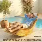Conjunto de 2 Sillas Mecedoras de Jardín de Madera Ergonómica Plegable con Diseño Listonado 60x156x77 cm Natural