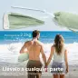Sombrilla de Playa con Flecos Ø180 cm Altura Ajustable Inclinación Anclaje Arena y Bolsa de Transporte UPF30+ Verde