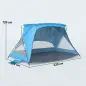 Carpa de Playa para 2-3 Personas con Sacos de Arena, Puerta, Ventanas, UPF30+ Bolsa de Transporte Bolsillo Azul Cielo