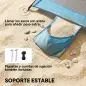 Carpa de Playa para 2-3 Personas con Sacos de Arena, Puerta, Ventanas, UPF30+ Bolsa de Transporte Bolsillo Azul Cielo