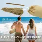 Sombrilla de Playa con Flecos de Paja Ø178 cm con Inclinación Altura Ajustable UV50+ Bolsa de Transporte Marrón Claro