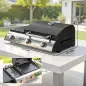 Barbacoa de Gas BBQ Gas con 3 Quemadores 7,5 kW con Parrilla Plancha Estante Lateral Convertible Termómetro Negro