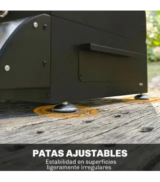 Barbacoa de Gas BBQ Gas con 3 Quemadores 7,5 kW con Parrilla Plancha Estante Lateral Convertible Termómetro Negro