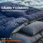 Saco de Dormir Doble para Adultos Tamaño Queen para 2 Personas con 2 Almohadas y Bolsa Transporte Azul Oscuro