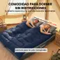 Saco de Dormir Doble para Adultos Tamaño Queen para 2 Personas con 2 Almohadas y Bolsa Transporte Azul Oscuro