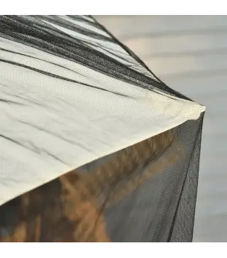 Mosquitera para Sombrillas Ø3 m con Cremallera y Tubo Rellenable de Agua para Terraza Balcón Exterior Negro