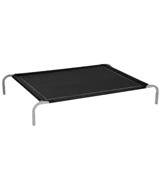 Cama para Perros Gatos Elevada Transpirable Cama para Mascotas con Marco de Acero para Dormir Relajar 130x90x20cm Negro