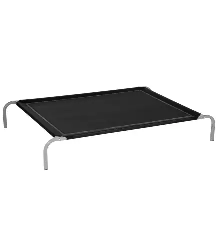 Cama para Perros Gatos Elevada Transpirable Cama para Mascotas con Marco de Acero para Dormir Relajar 130x90x20cm Negro