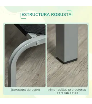Cama para Perros Gatos Elevada Transpirable Cama para Mascotas con Marco de Acero para Dormir Relajar 130x90x20cm Negro