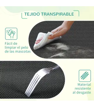 Cama para Perros Gatos Elevada Transpirable Cama para Mascotas con Marco de Acero para Dormir Relajar 130x90x20cm Negro