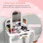 Tocador para Niños con Espejo y Taburete Tocador Infantil Tocador de Maquillaje para Niña de 3 a 6 Años con Cajón Blanco