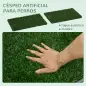 Inodoro para Perros con 2 Céspedes Artificiales Rejilla y Bandeja para Entrenamiento de Cachorros 67x41x3,5 cm Verde