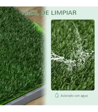 Inodoro para Perros con 2 Céspedes Artificiales Rejilla y Bandeja para Entrenamiento de Cachorros 67x41x3,5 cm Verde