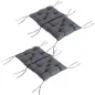 Conjunto de 2 Cojines para Silla 50x98x8 cm con Respaldo 6 Cordones de Fijación para Jardín Terraza Balcón Gris Oscuro Conjunto de 2 Cojines para Silla 50x98x8 cm con Respaldo 6 Cordones de Fijación para Jardín Terraza Balcón Gris Oscuro
