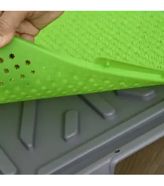 Inodoro para Perros con 2 Céspedes Artificiales Rejilla y Bandeja para Entrenamiento de Cachorros 67x41x3,5 cm Verde