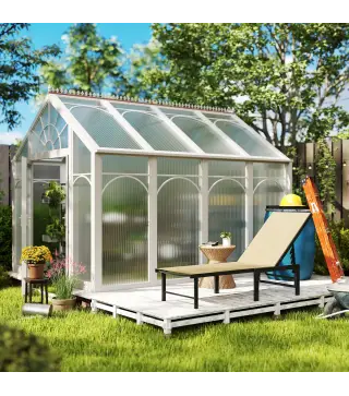 Tumbona Reclinable de Jardín Exterior con Respaldo Ajustable en 4 Posiciones y Marco de Acero 166x60x84 cm Caqui