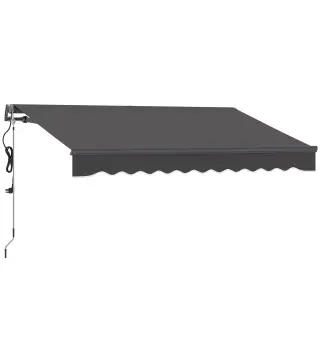 Toldo Eléctrico Retráctil con Manivela Inclinación Ajustable y Protección UV para Jardín Terraza 296x250 cm Gris Oscuro