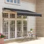 Toldo Eléctrico Retráctil con Manivela Inclinación Ajustable y Protección UV para Jardín Terraza 296x250 cm Gris Oscuro