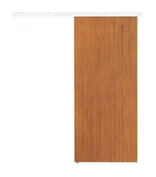 Puerta Corredera con Herrajes 90x210 cm con Rodillo Riel de Aluminio Guía de Suelo Marrón