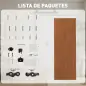 Puerta Corredera con Herrajes 90x210 cm con Rodillo Riel de Aluminio Guía de Suelo Marrón