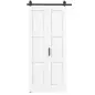 Puerta Corredera Plegable con Herrajes 91,4x213,4 cm con Rodillo Riel de Acero Guía de Suelo Manija Blanco