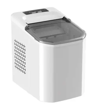 Máquina de Hielo Autolimpiable 12 kg/24H 9 Cubitos Listos en 7 Minutos 2 Tamaños de Hielo 1,5L Depósito Blanco