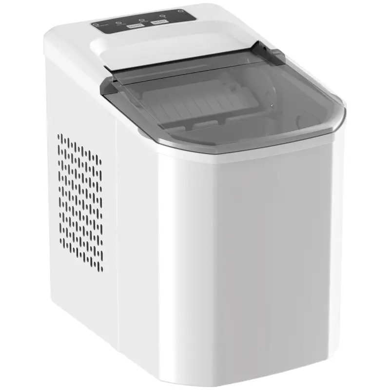 Máquina de Hielo Autolimpiable 12 kg/24H 9 Cubitos Listos en 7 Minutos 2 Tamaños de Hielo 1,5L Depósito Blanco Máquina de Hielo Autolimpiable 12 kg/24H 9 Cubitos Listos en 7 Minutos 2 Tamaños de Hielo 1,5L Depósito Blanco