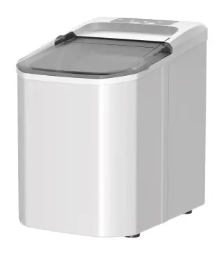 Máquina de Hielo Autolimpiable 12 kg/24H 9 Cubitos Listos en 7 Minutos 2 Tamaños de Hielo 1,5L Depósito Blanco
