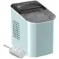 Máquina de Cubitos de Hielo Autolimpiable 12 kg/24H 9 Cubitos Listos en 7 Minutos 2 Tamaños de Hielo 1,5L Depósito Azul