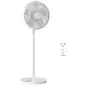 Ventilador de Pie con Control Remoto Altura Ajustable 4 Velocidades Oscilación 80° Temporizador 10H Pantalla LED Blanco