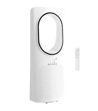 Ventilador de Torre sin Aspas con Mando a Distancia Oscilación 45° 3 Velocidades 3 Modos Temporizador 15H Blanco